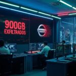 Representación del ataque ransomware contra Nissan y exfiltración de datos.