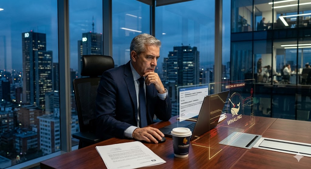 Guía estratégica sobre la prevención del Whaling corporativo y suplantación de identidad para directivos en Colombia.