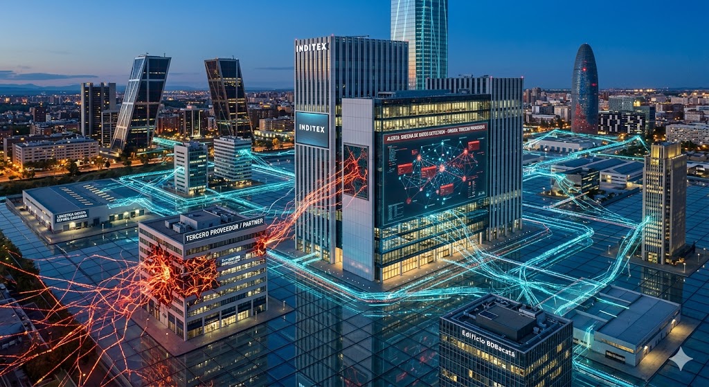 Análisis del impacto del riesgo externo en la cadena de suministro tras el ciberataque a Inditex en España y Colombia.