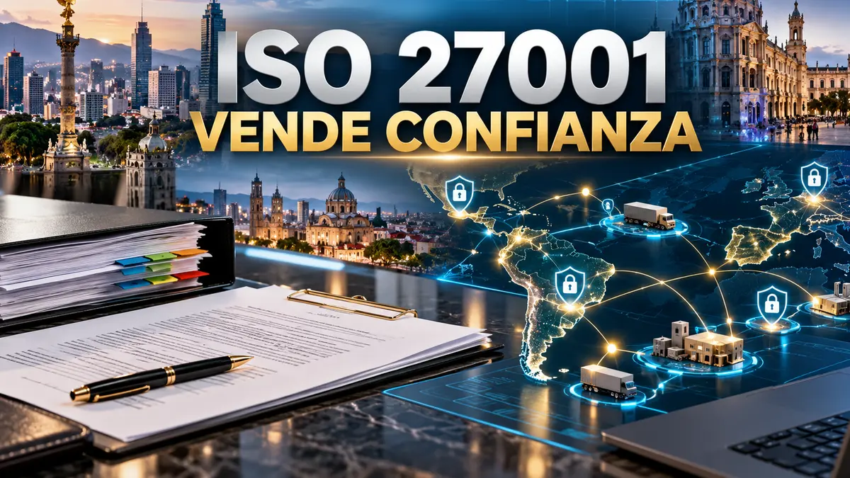 Portada editorial sobre ISO 27001 como evidencia de confianza comercial.