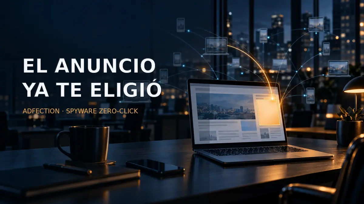 Un anuncio aparentemente normal recibe señales dirigidas hacia un único portátil empresarial