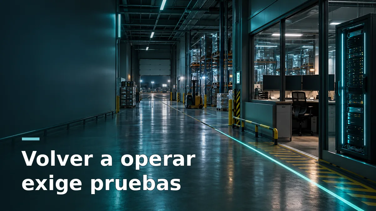Centro logístico de distribución con sistemas de gestión aislados durante una recuperación