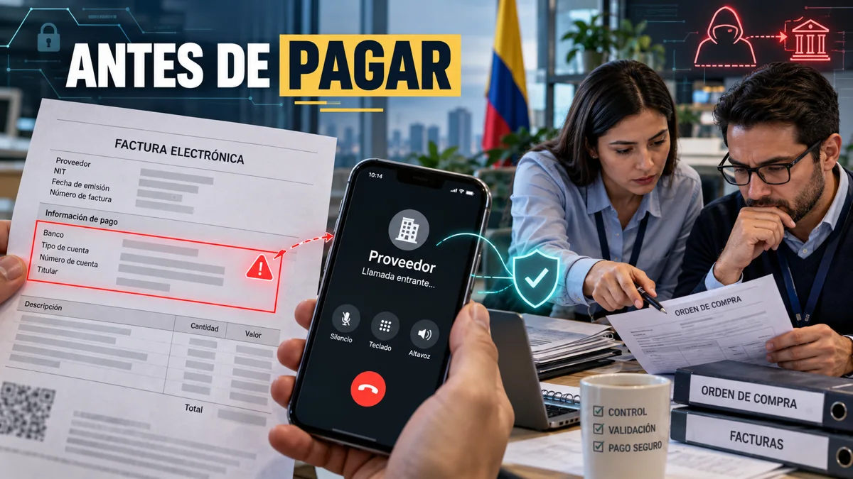 Portada editorial «ANTES DE PAGAR»: cambió la cuenta del proveedor: qué hacer antes de pagar.