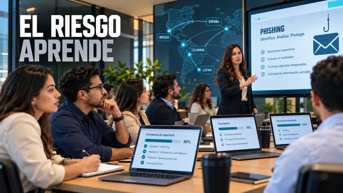Portada editorial EL RIESGO APRENDE sobre empleados entrenados: la estrategia que convierte el error humano en defensa.